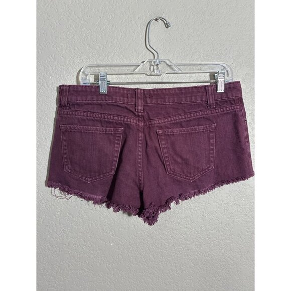 Forever 21 Shorts Denim Frayed Hem Womens Purple size 29 - Picture 2 of 8